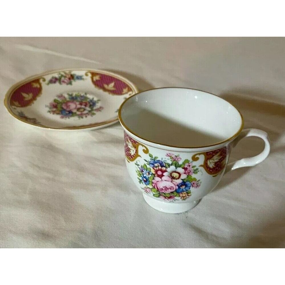 Cup & Saucer Crown Trent Richmond England Fine Bone China Floral Pattern - Picture 6 of 6